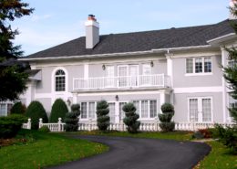 Beautiful mansion in grey and white color